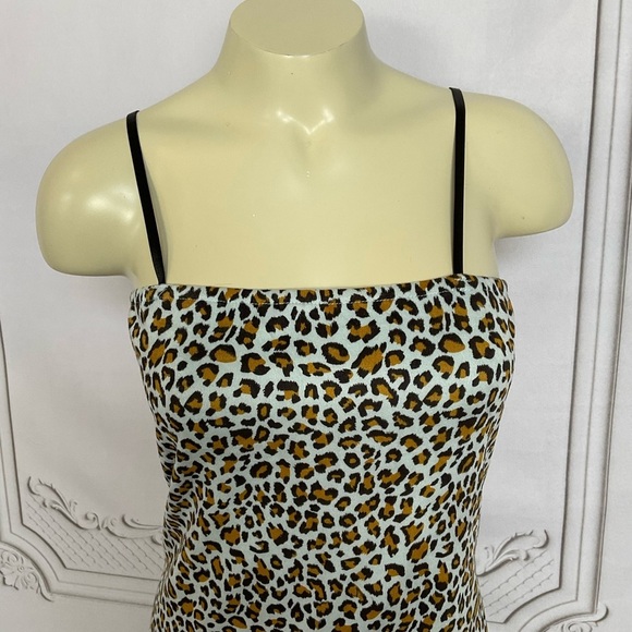 Wild Honey Mini Dress Size Leopard Print Faux Suede Fitted Y2K Dress Size Sm - Picture 3 of 9